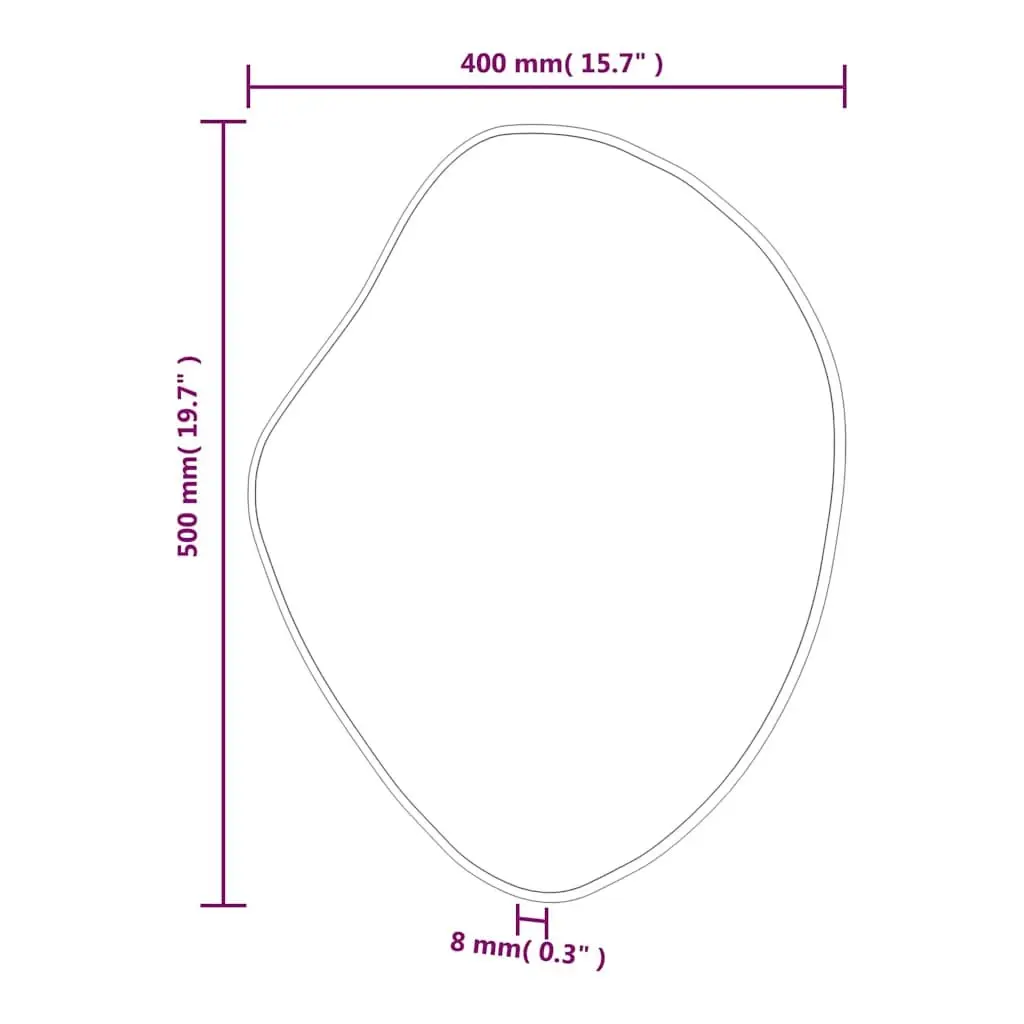 Black Wall Mirror 50x40 cm with PVC Frame