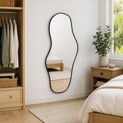 Black Wall Mirror Specifications: 90x40 cm, PVC Frame