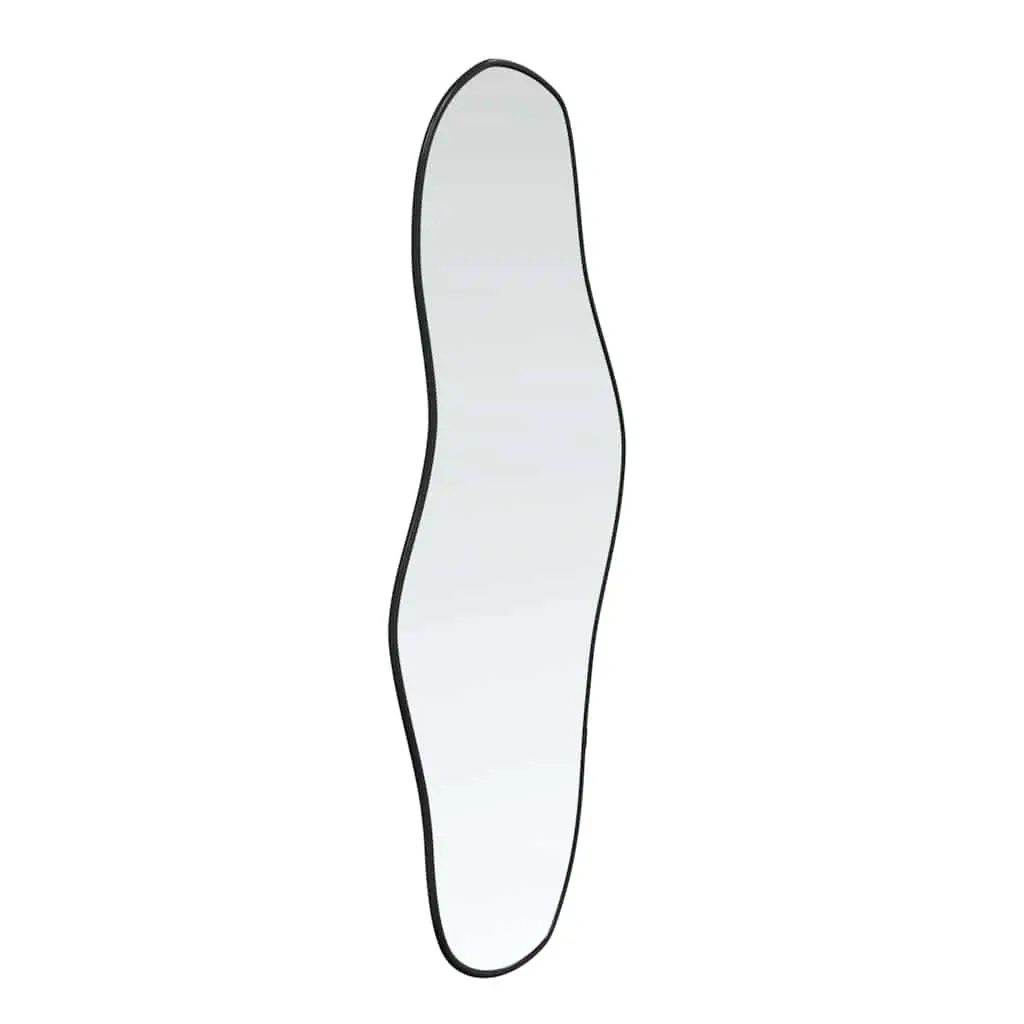 Black Wall Mirror 90x40 cm Glass PVC Frame Vanity Bedroom Bathroom Home Decor