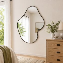 Wall Mirror in Black 50x40 cm with Glass and PVC Frame