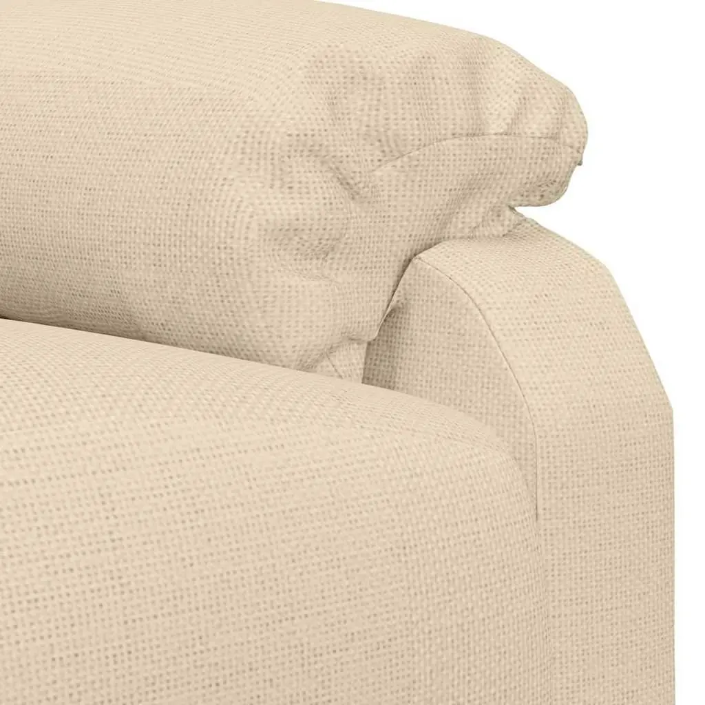 Electric Massage Chair Living Room Cream Fabric 3 Positions 6 Massage Points