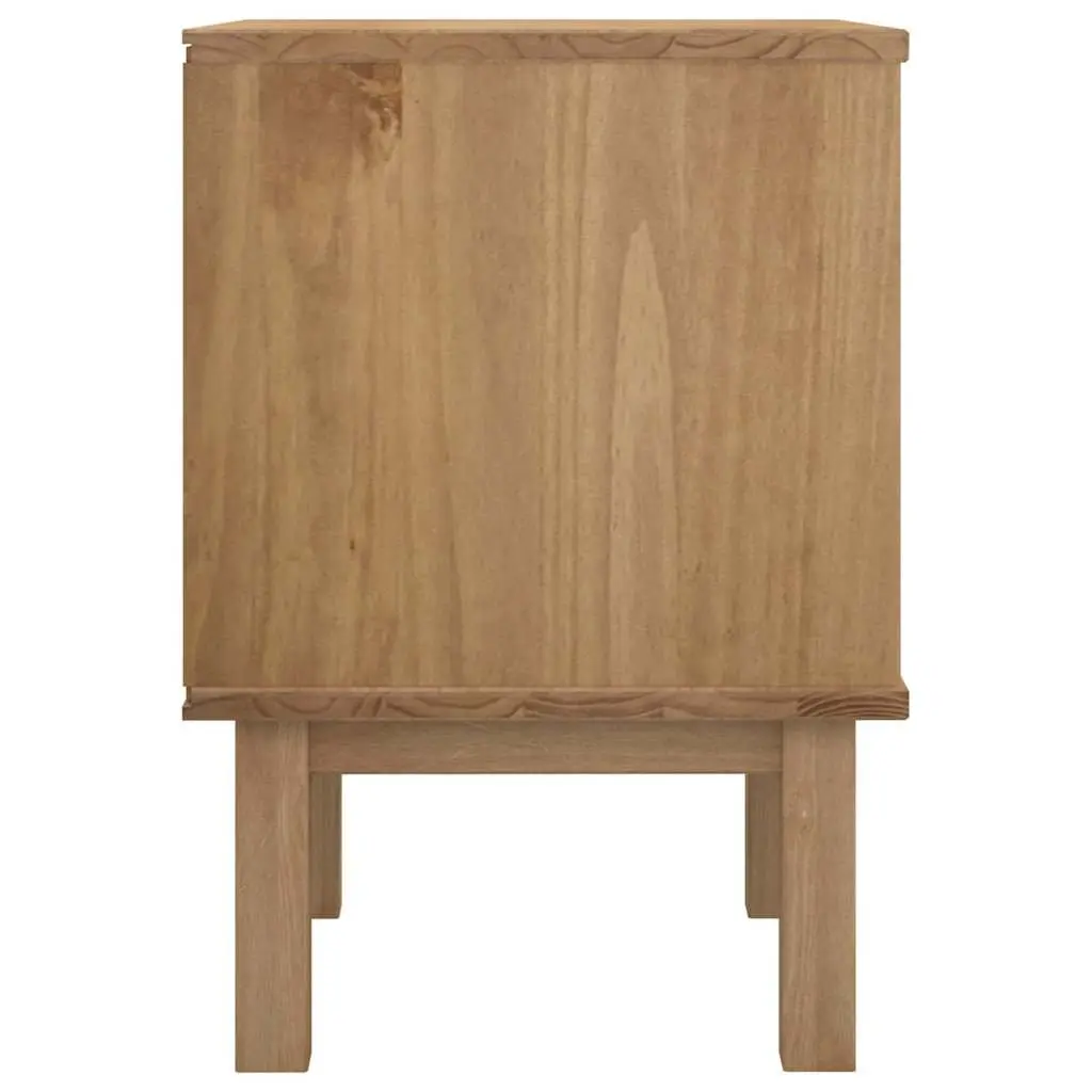 Bedside Cabinet Solid Pine Wood Nightstand Storage Drawers 45x39x57cm Brown