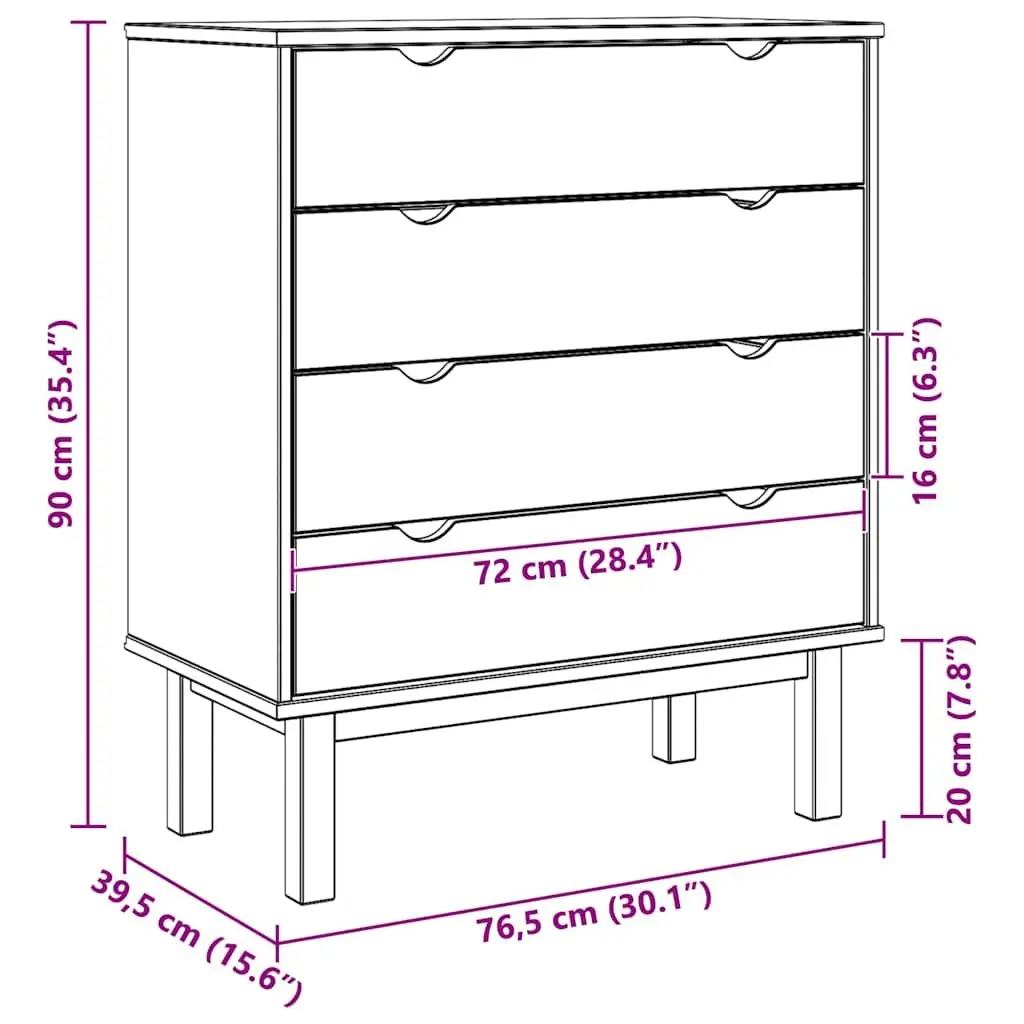 4 Drawer Wooden Cabinet