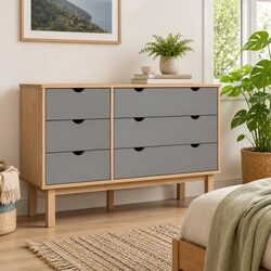 Grey Drawer Cabinet Specifications: 6 Drawer Storage Organizer