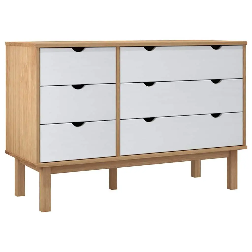 Drawer Cabinet Chest of Drawers 6 Storage Drawers Scandinavian Style Home 111x43x73.5cm