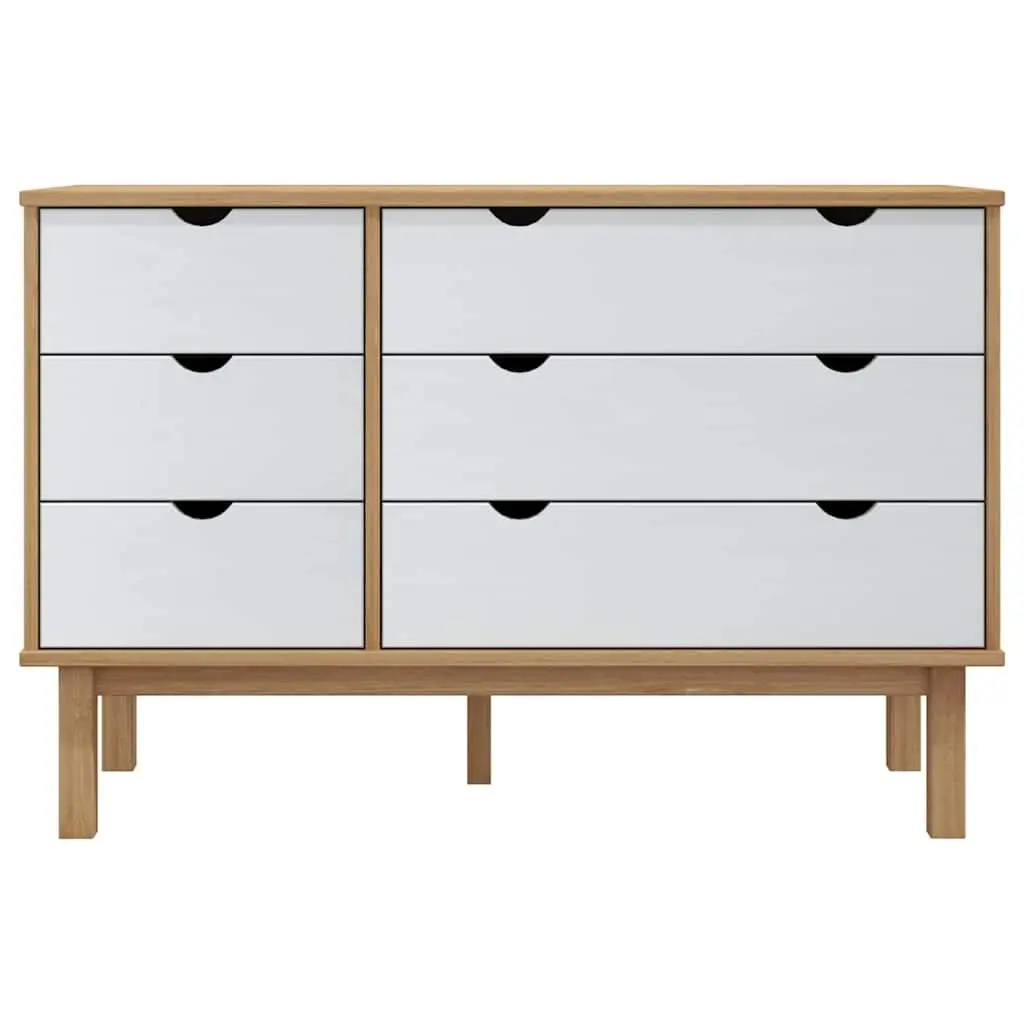 Drawer Cabinet Chest of Drawers 6 Storage Drawers Scandinavian Style Home 111x43x73.5cm
