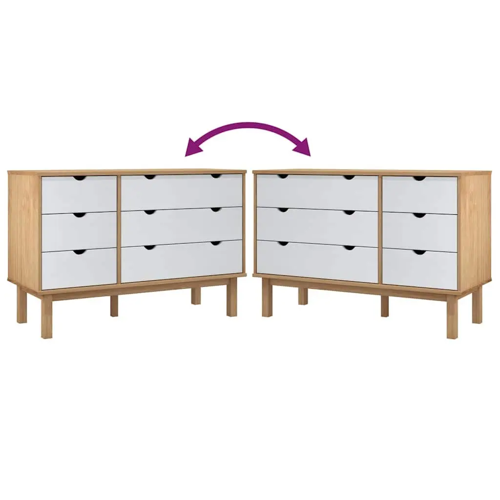 Drawer Cabinet Chest of Drawers 6 Storage Drawers Scandinavian Style Home 111x43x73.5cm