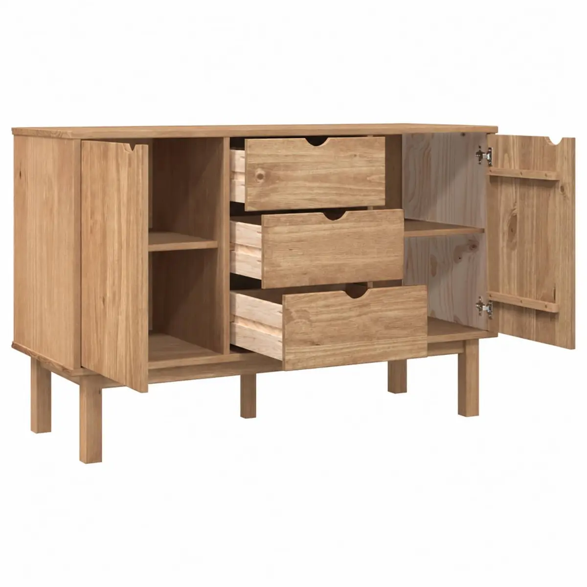Solid Pine Wood Sideboard with Storage