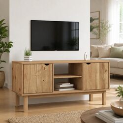 Wooden TV Cabinet 113.5x43x57 cm - Scandinavian Design