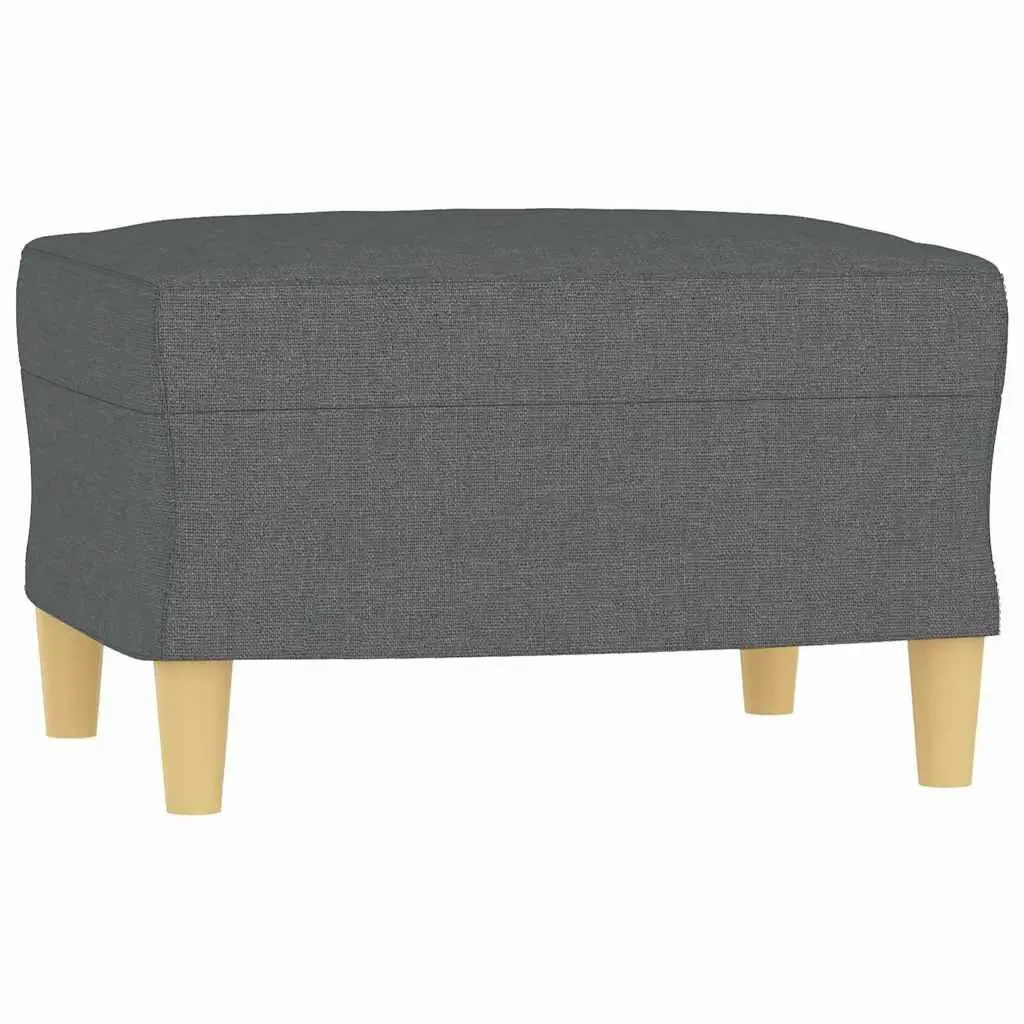 Footstool Dark Grey 60x50x41 cm Fabric Rest Seat Ottoman