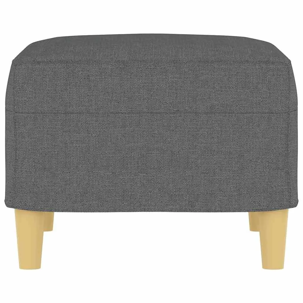Footstool Dark Grey 60x50x41 cm Fabric Rest Seat Ottoman