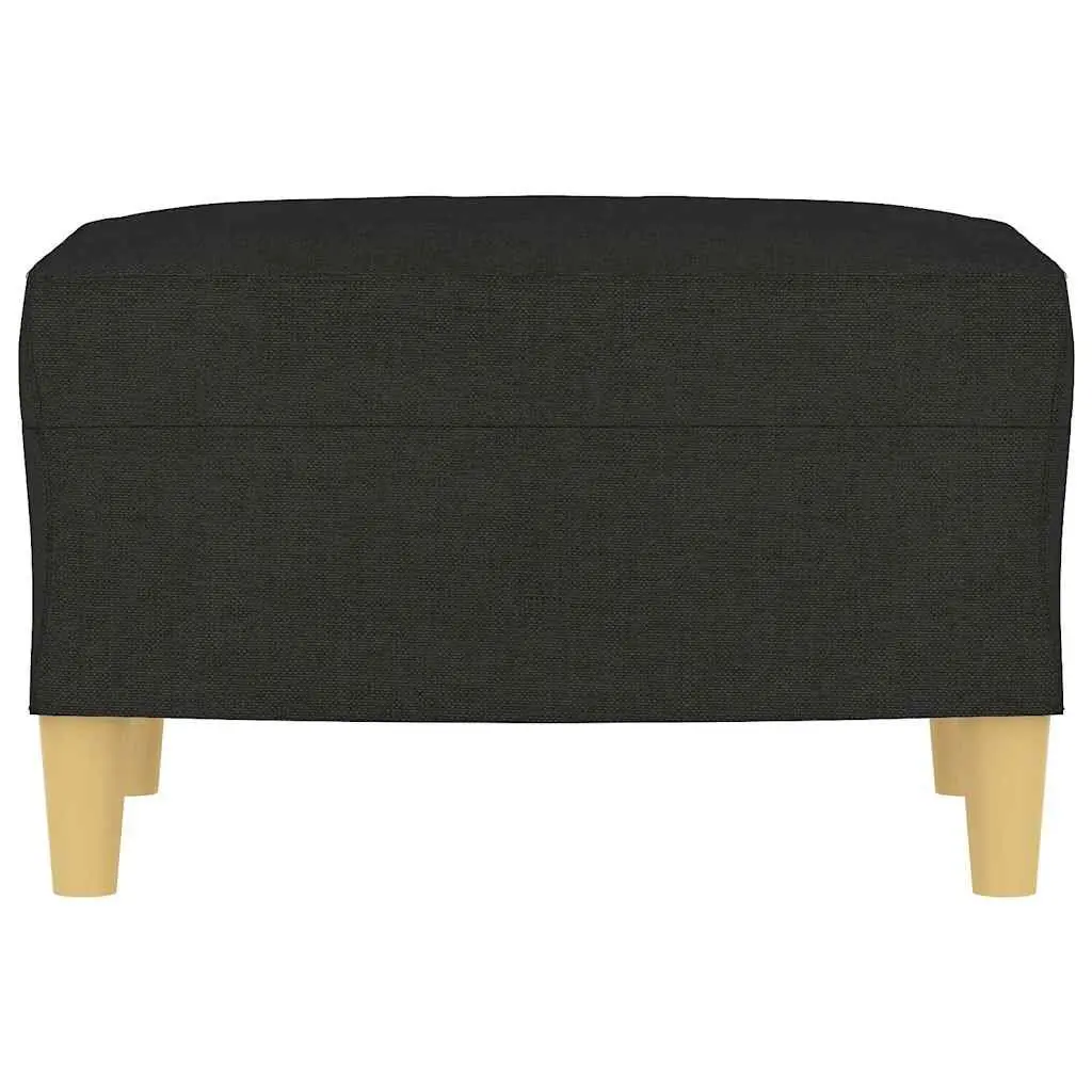 Footstool Black Fabric Ottoman Pouf Rest Sofa Recliner Furniture Living Room