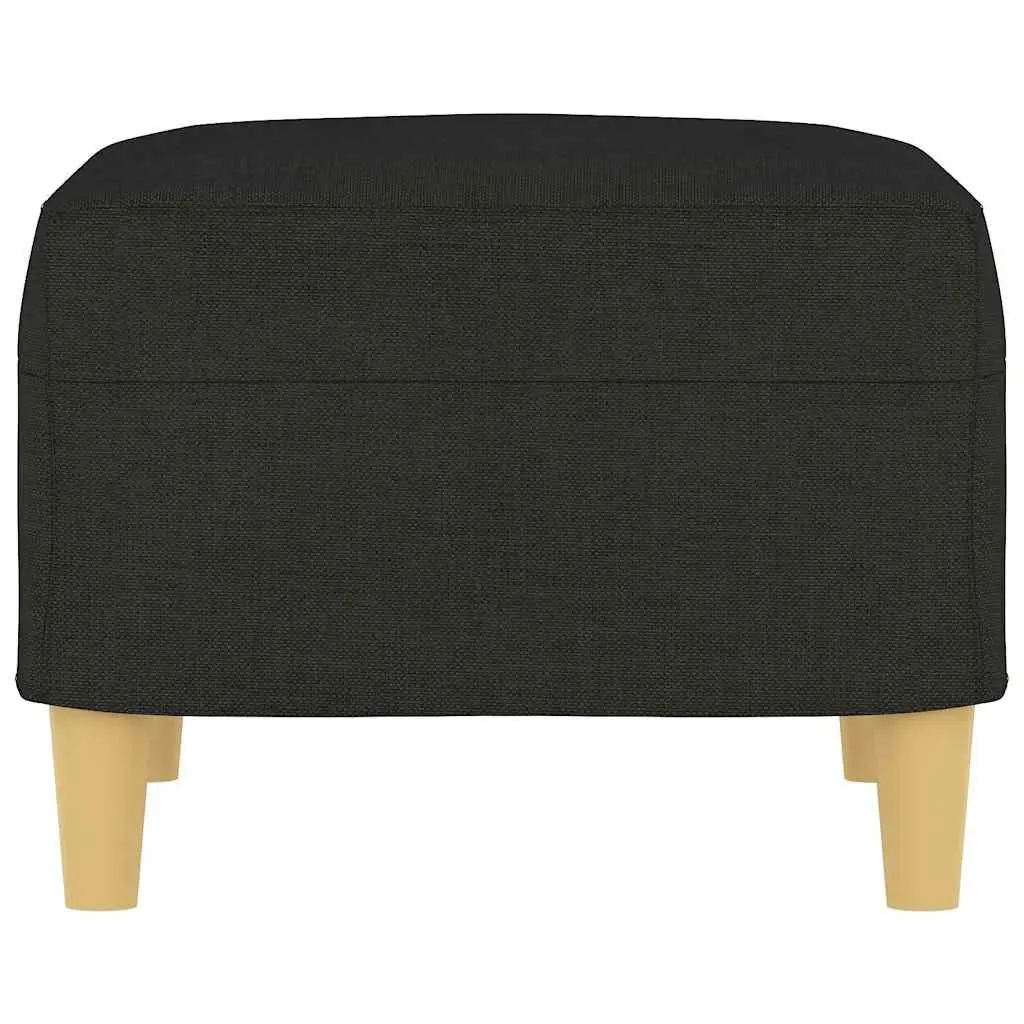 Footstool Black Fabric Ottoman Pouf Rest Sofa Recliner Furniture Living Room