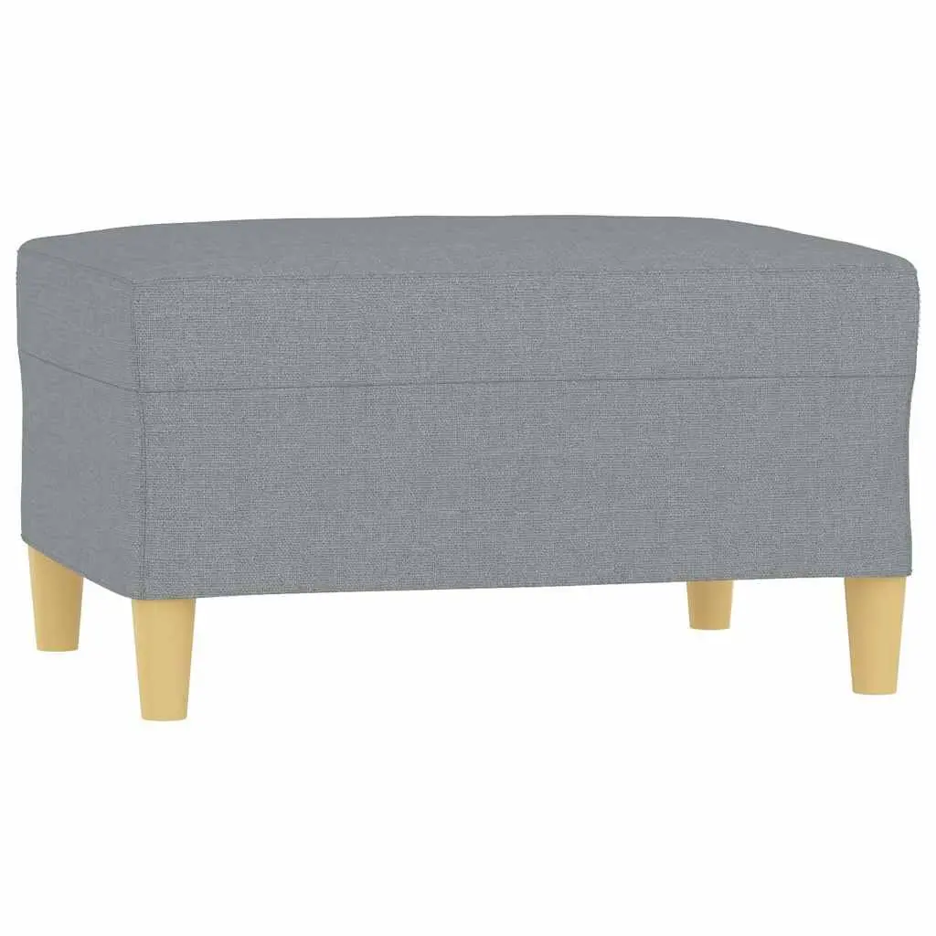 Footstool Light Grey 70x55x41cm Modern Fabric Foot Rest Ottoman Living Room
