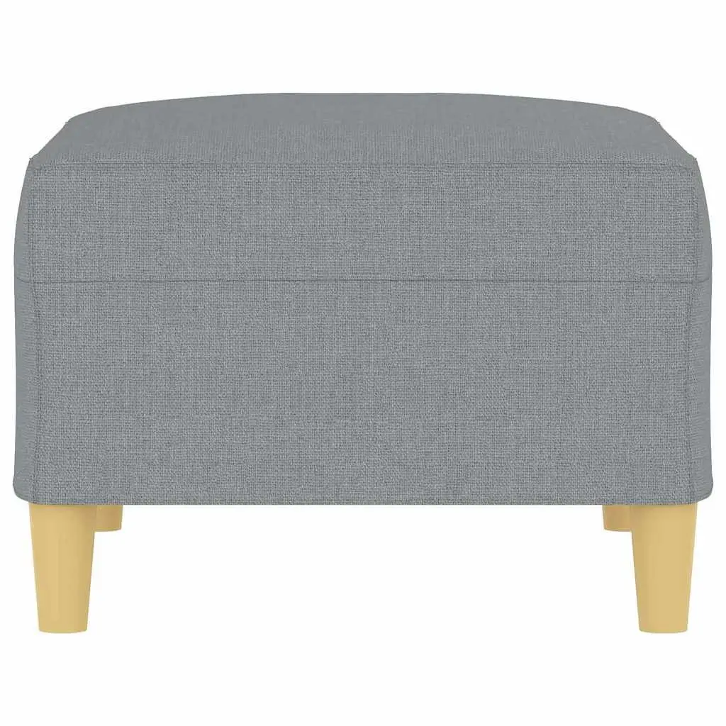 Footstool Light Grey 70x55x41cm Modern Fabric Foot Rest Ottoman Living Room
