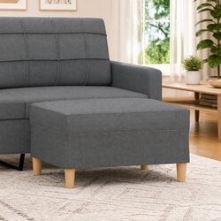 Dark Grey Footstool Ottoman Specifications and Details