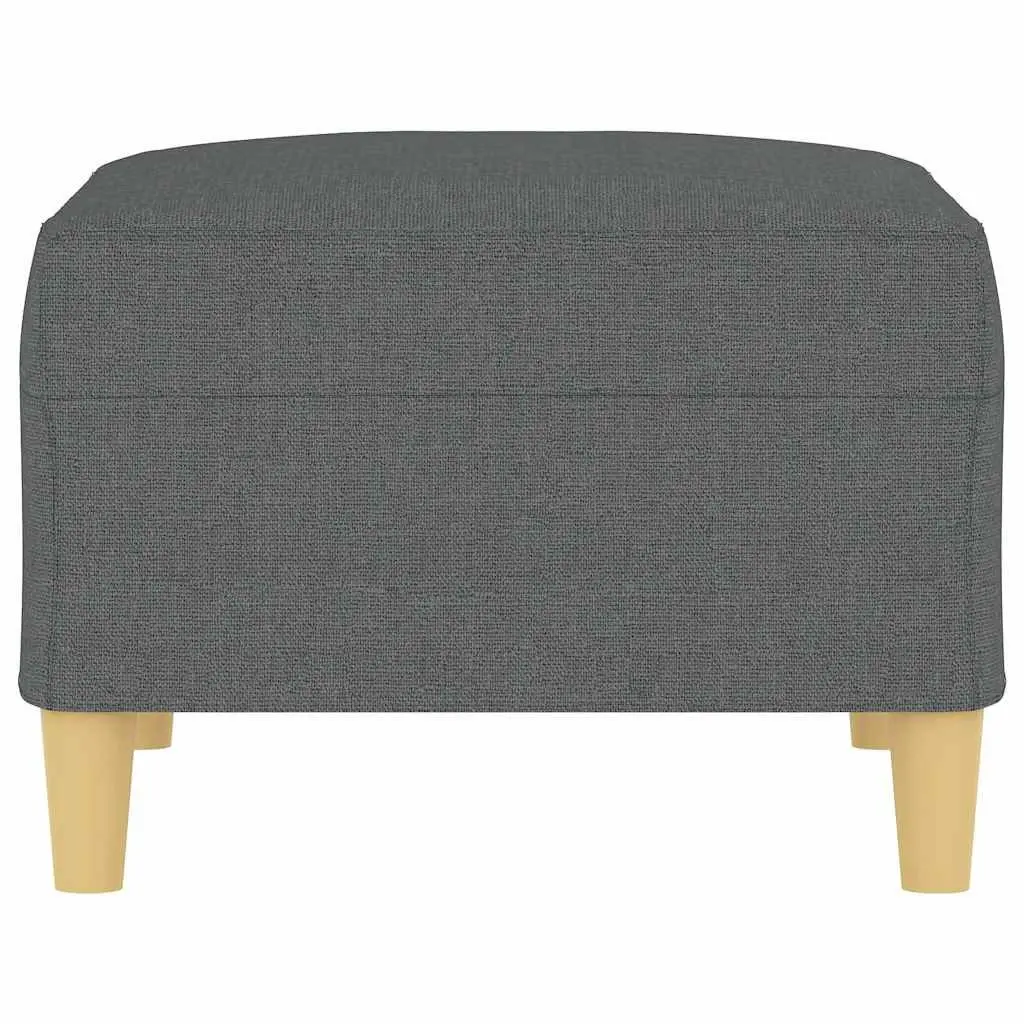 Dark Grey Ottoman Footstool for Living Room Bedroom Compact Size