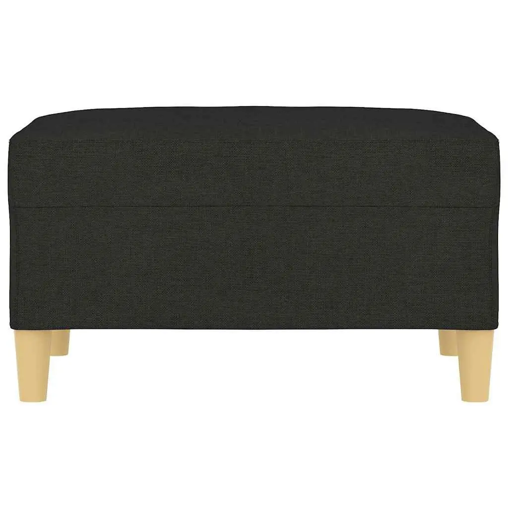 Black Fabric Footstool Ottoman Foot Rest for Living Room Bedroom 70 x 55 x 41 cm