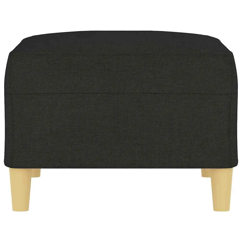 Black Fabric Footstool Ottoman Foot Rest for Living Room Bedroom 70 x 55 x 41 cm