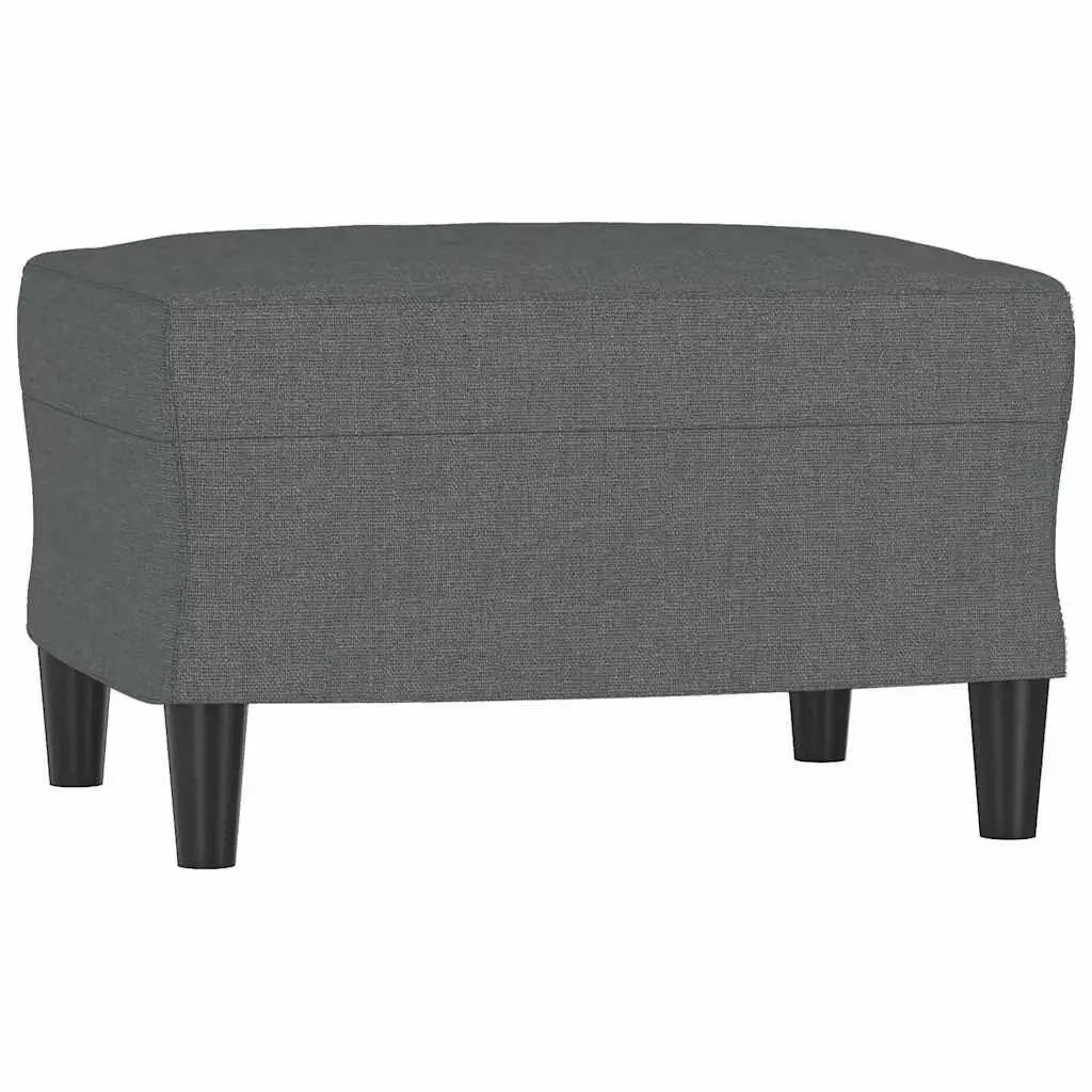 Grey Fabric Footstool Ottoman