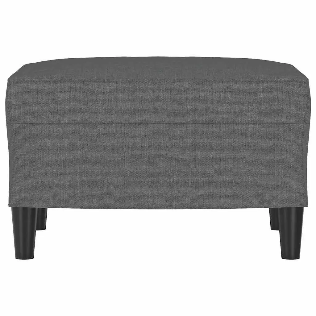 Grey Fabric Footstool Ottoman
