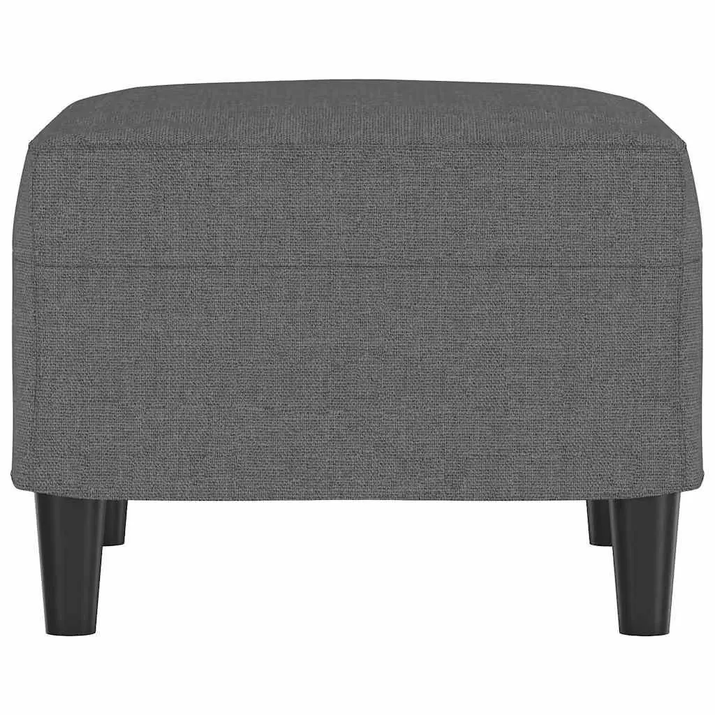 Grey Fabric Footstool Ottoman