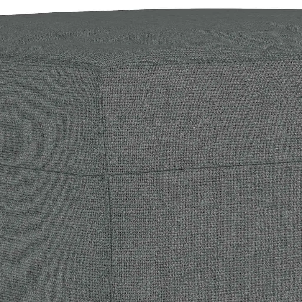 Grey Fabric Footstool Ottoman