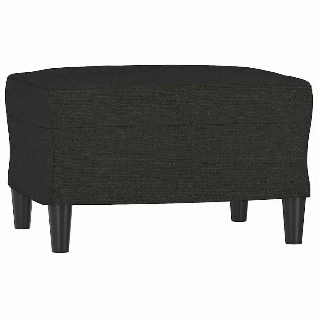 Black Footstool Ottoman, 60x50cm