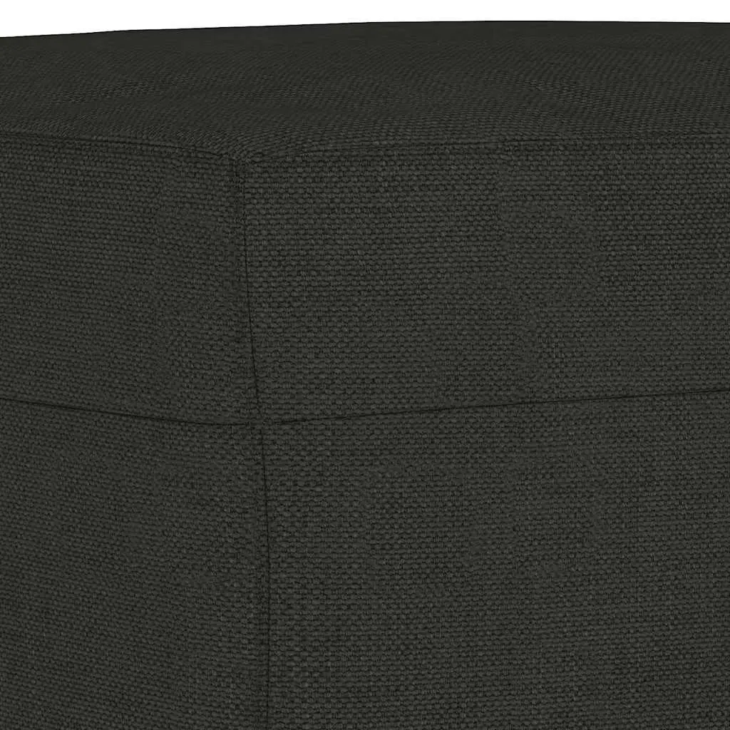 Black Footstool Ottoman, 60x50cm