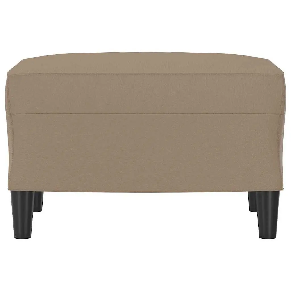 Footstool Brown Faux Leather Foot Rest Ottoman Compact Living Room Size