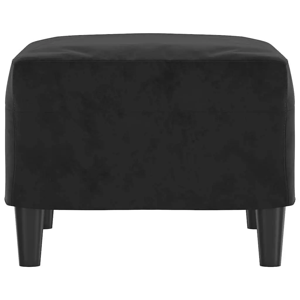 Black Velvet Footstool Modern Compact Foot Rest Ottoman Living Room Furniture