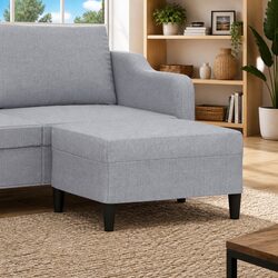Footstool Specifications: Grey 70x55x41cm with Fabric Upholstery
