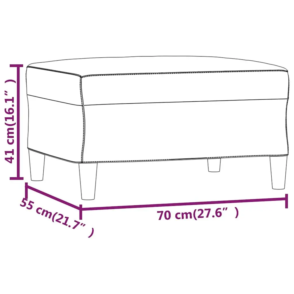 Footstool Grey Living Room 70x55x41cm Fabric Compact Furniture