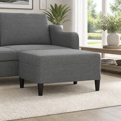 Dark Grey Fabric Footstool: Dimensions and Specs