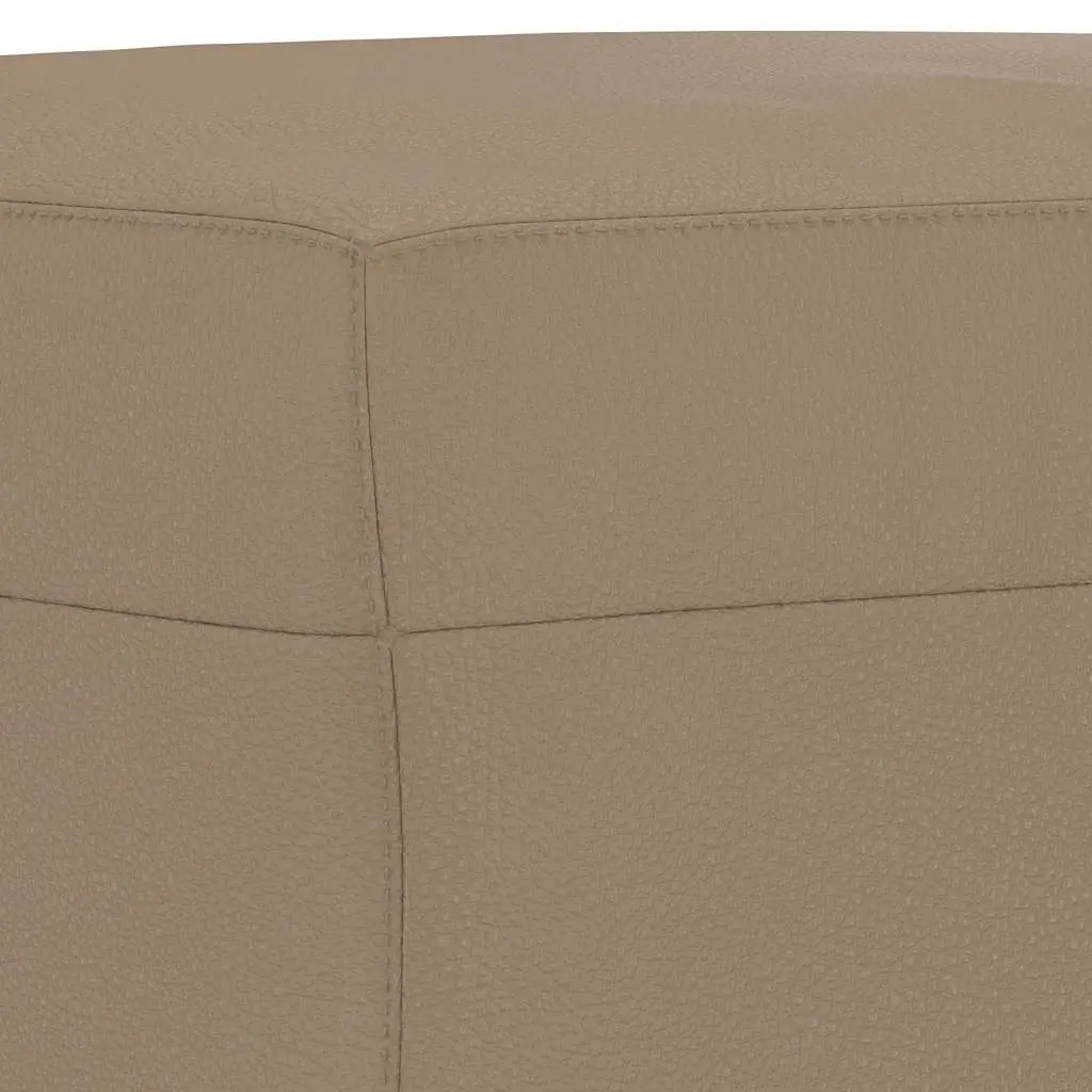 Footstool Living Room Brown Faux Leather Ottoman 70 x 55 x 41 cm