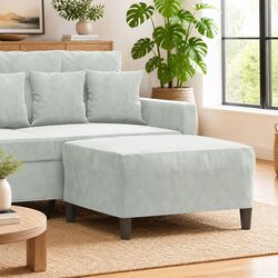 Specifications of Compact Light Grey Velvet Footstool