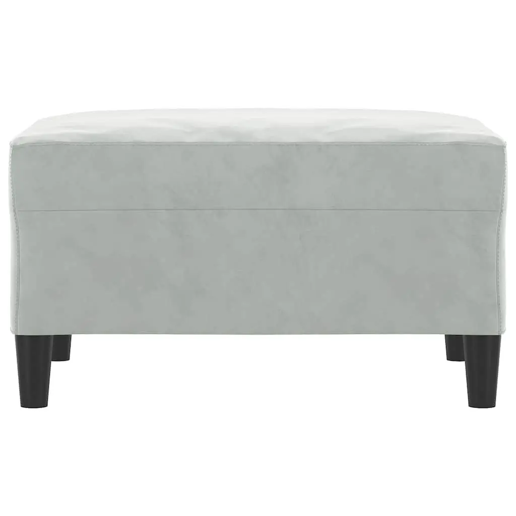 Light Grey Velvet Footstool