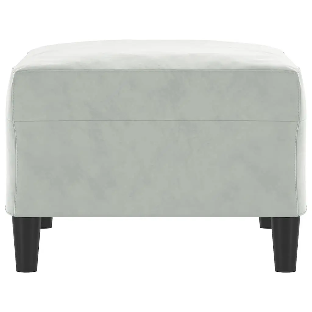 Light Grey Velvet Footstool