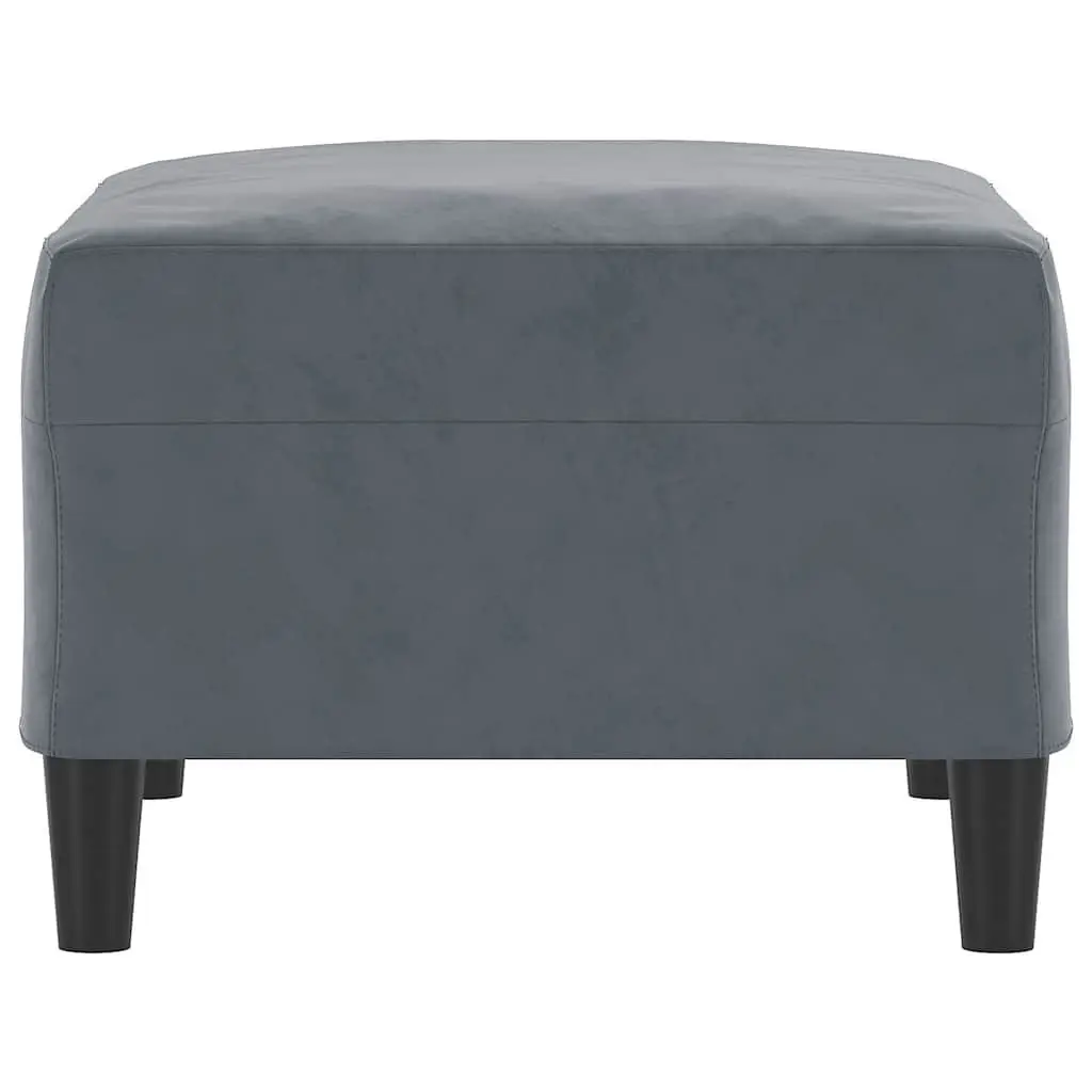 Ottoman for Living Room Use Grey Velvet Upholstered Footstool