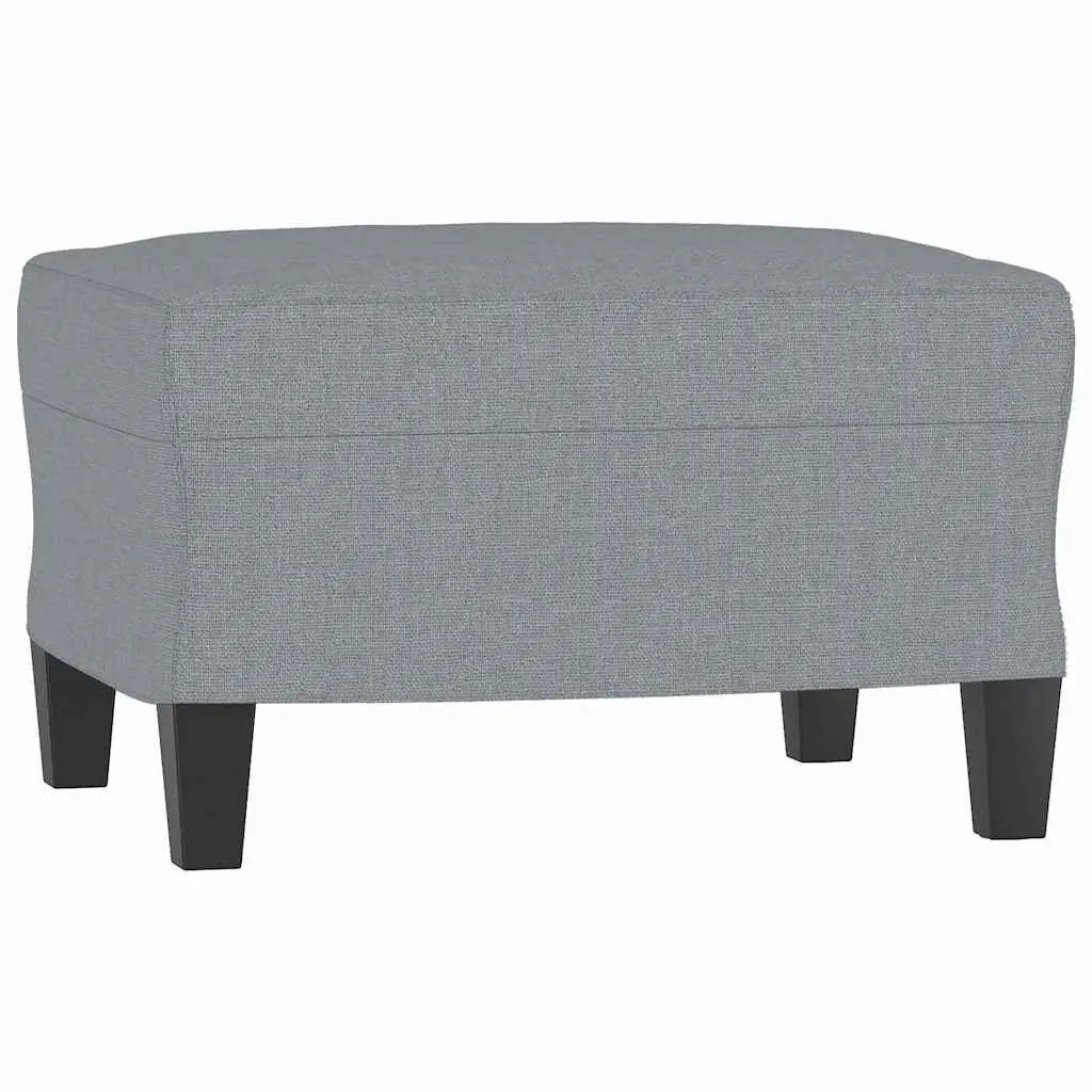 Footstool Light Grey Fabric Ottoman Compact Living Room Furniture 60 x 50 x 41 cm