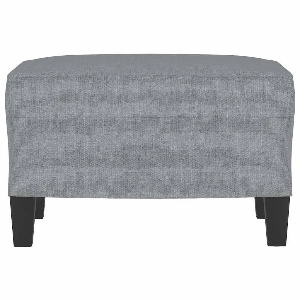 Footstool Light Grey Fabric Ottoman Compact Living Room Furniture 60 x 50 x 41 cm