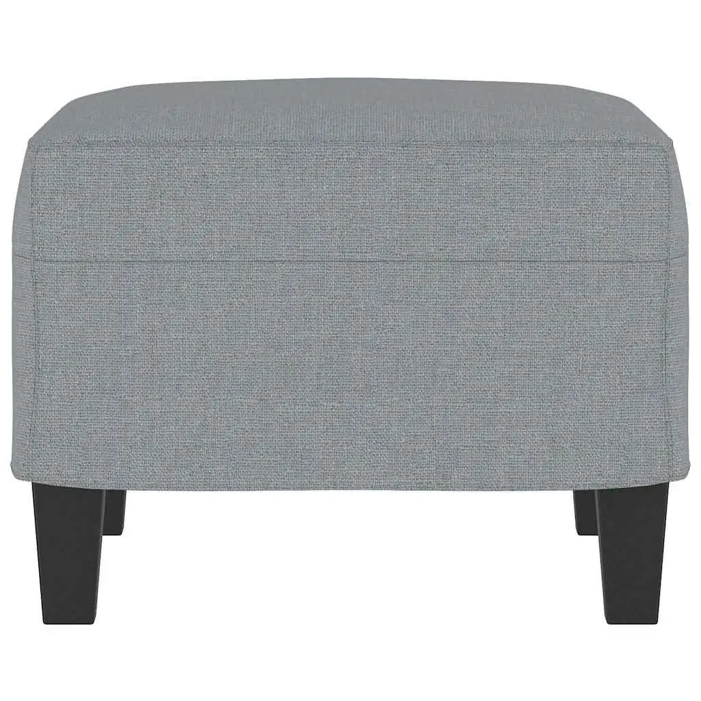 Footstool Light Grey Fabric Ottoman Compact Living Room Furniture 60 x 50 x 41 cm