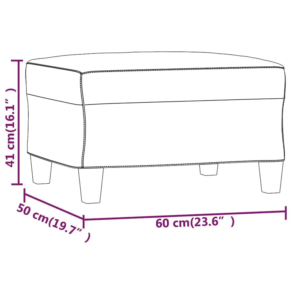 Footstool Light Grey Fabric Ottoman Compact Living Room Furniture 60 x 50 x 41 cm