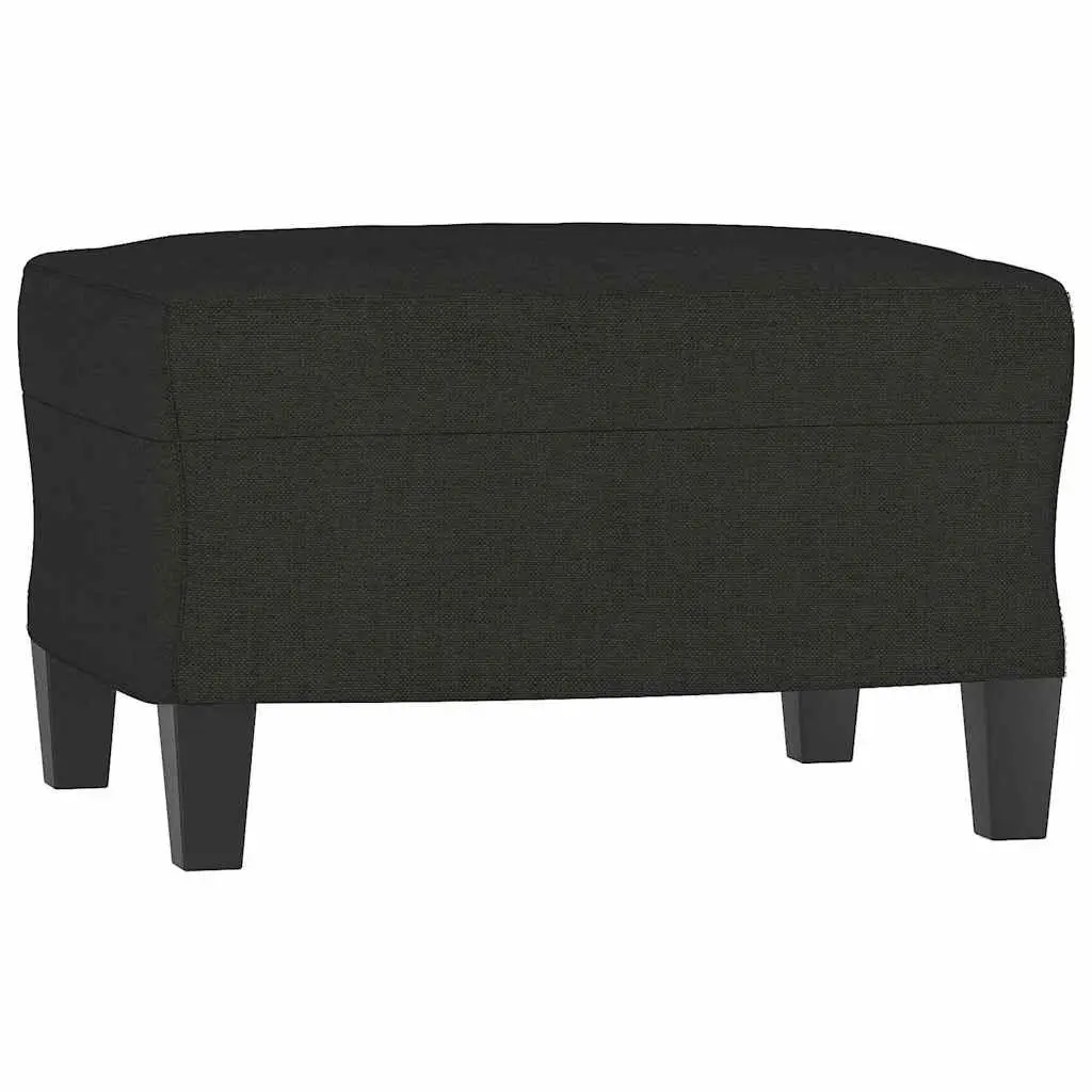 Black Fabric Footstool Foot Rest Ottoman Compact Living Room Bedroom Furniture