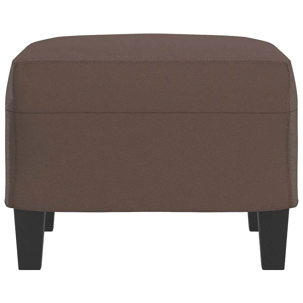 Faux Leather Footstool Living Room Compact Size Brown