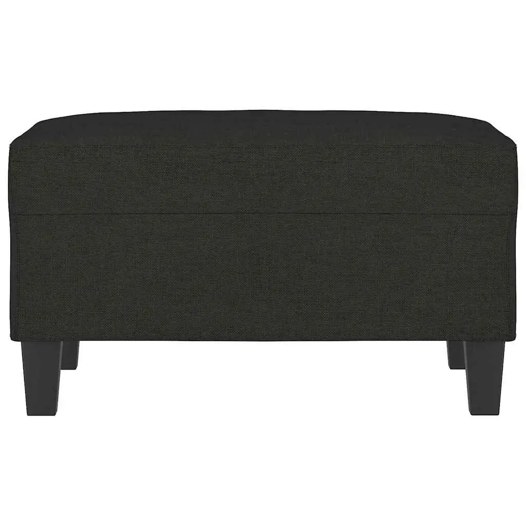 Ottoman Footstool Living Room Black Fabric 70 x 55 x 41 cm