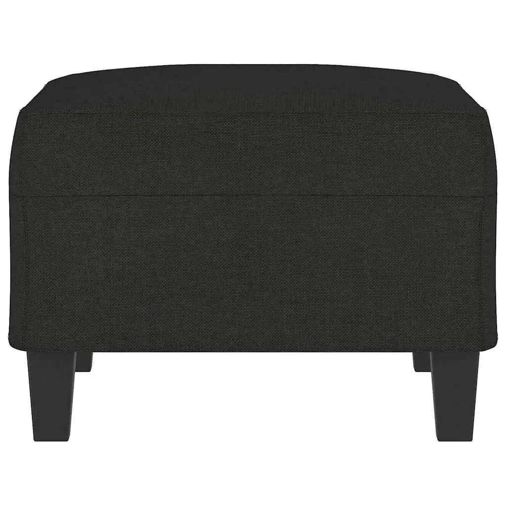Ottoman Footstool Living Room Black Fabric 70 x 55 x 41 cm
