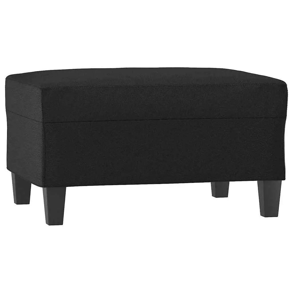 Black Faux Leather Ottoman Footstool