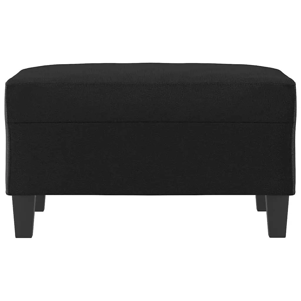 Black Faux Leather Ottoman Footstool