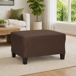 Brown Faux Leather Footstool - 70 x 55 x 41 cm